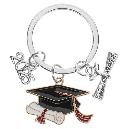WRITWAA 2025 Abschluss SchlüSselanhäNger, Bachelor Hut Buch Hut SchlüSselanhäNger, Legierung Metall, Abschlussgeschenk FüR Freunde, Familie, Klassenkameraden von WRITWAA