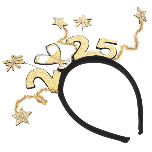 WRITWAA Neujahrs-stirnband 2025 Nummern-party-kopfbedeckung Für Erwachsene Silvester-kopfbedeckungs-accessoire von WRITWAA