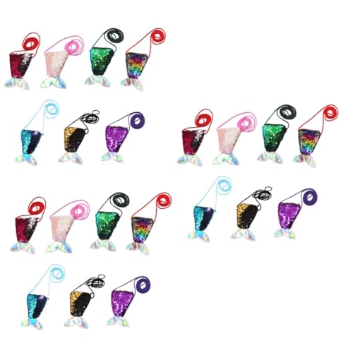 WRITWAA 21stücke Teiliges Meerjungfrau Pailletten Tasche Für Mädchen Kleine Crossbody Geldbörse Kreative Umhängetasche Für Mädchen Als Schul Und Einkaufstasche Gemischte Farben von WRITWAA