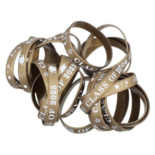 WRITWAA 24 Stück Teiliges Silikon Armbänder Class Of für Abschlussfeier Verstellbare Studentensport Armbänder Langlebige Graduation Wristbands für Männer und Jugendliche von WRITWAA