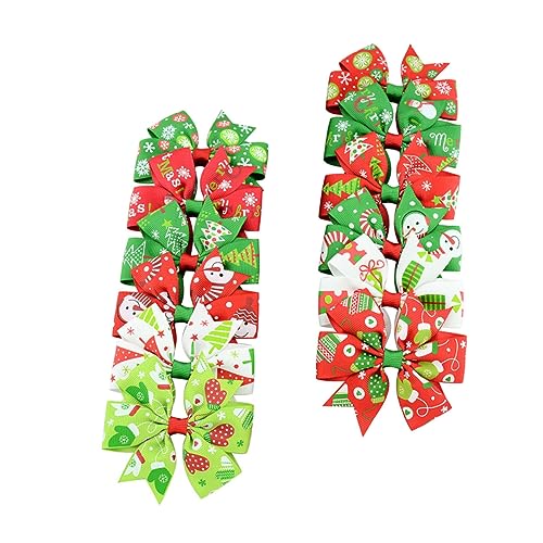 WRITWAA 24 Stück Teiliges Weihnachts Haarspangen mit Schleifen für Mädchen Bunte Haarklammern Festliche Haarschmuck Accessoires für Partys Geburtstage und Weihnachtsfeiern von WRITWAA
