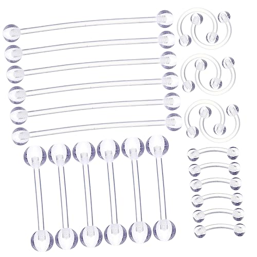 WRITWAA 24Stücke Teiliges Durchdringender Körperschmuck Augenbrauen Nasenpiercing Zungenringe für Frauen für von WRITWAA