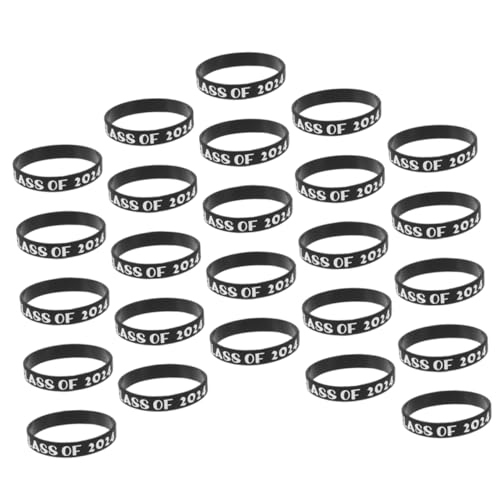 WRITWAA Schmücken 25 Stück 2024 Abschluss High-school- Klasse Von 2024-armbändern Uni- Als Geschenk Dekoratives Silikon Student Schmuck Graduierungs Kieselgel von WRITWAA