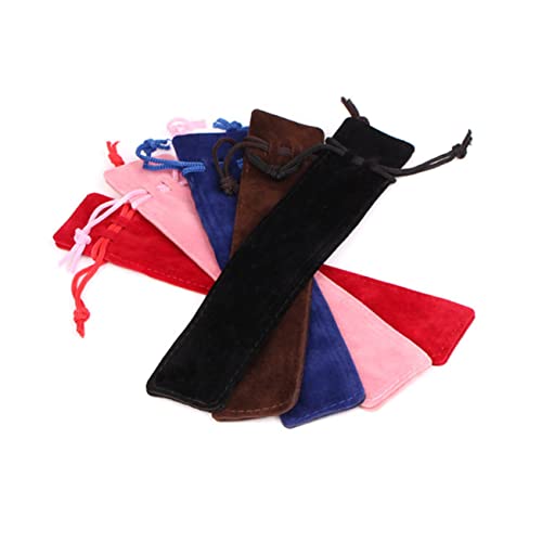 WRITWAA 25 Stück Flanell Kordelzugtaschen Waschbare Bleistiftbeutel mit Kordelzug Atmungsaktive und Langlebige Stifthüllen Modisches Design für für Schule und Büro von WRITWAA