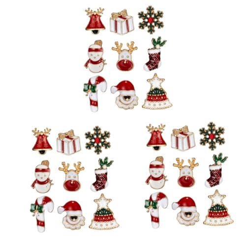 WRITWAA 27-teiliges Elegantes Weihnachts-accessoire-set Legierungsbroschen Weihnachtsmann Elch Baumglocke Für Kostüm von WRITWAA