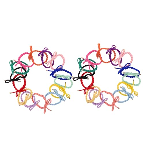 WRITWAA 28 Stück Haargummis mit Schleifen Design für und Mädchen Sanfte Elastische Haargummis für Täglichen Gebrauch Schonend für Haar von WRITWAA