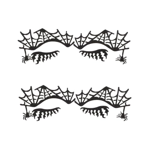 WRITWAA 2Paare Halloween Eyeliner Aufkleber Für Festival Aushöhlen Make Up Sticker Kunstwimpern Für Besondere Anlässe Und Partys von WRITWAA
