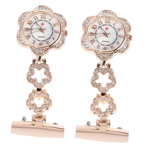 WRITWAA 2St Arztuhr aus Ansteckuhr Krankenschwester Tasche Schwesternuhren für Damen Krankenschwestern schauen zu Rose taschenuhr Medical Watch Damenuhren Krankenschwester Uhr von WRITWAA