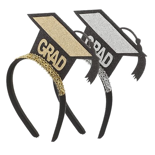 WRITWAA 2St Cosplay-Stirnband Mini Grad Caps Haarreifen Zubehör der Klasse 2023 Party Verkaufsstand headband headbands for entzückendes Haarband Stirnband für den Abschluss Stoff von WRITWAA