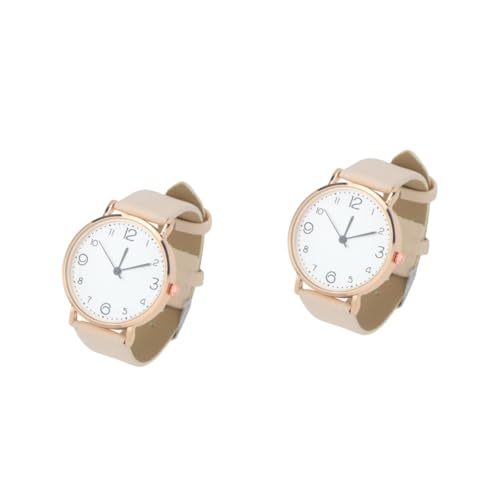 WRITWAA 2stücke Casual Damen Armbanduhr Mit Pu Lederarmband Quarz Uhr Für Frauen Und Mädchen Elegantes Design Für Freizeit Und Besondere Anlässe Weiß von WRITWAA