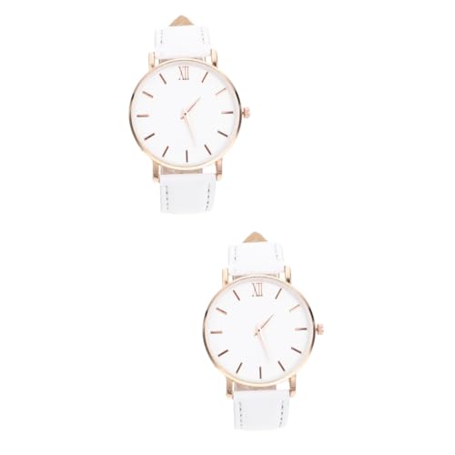 WRITWAA 2St Damenuhr weibliche Versorgung Damenversorgung weibliches Accessoire dekorative Armbanduhr damenarmbanduhr Ladies Watch Damen-Accessoire Filigrane Armbanduhr Legierung Weiß von WRITWAA
