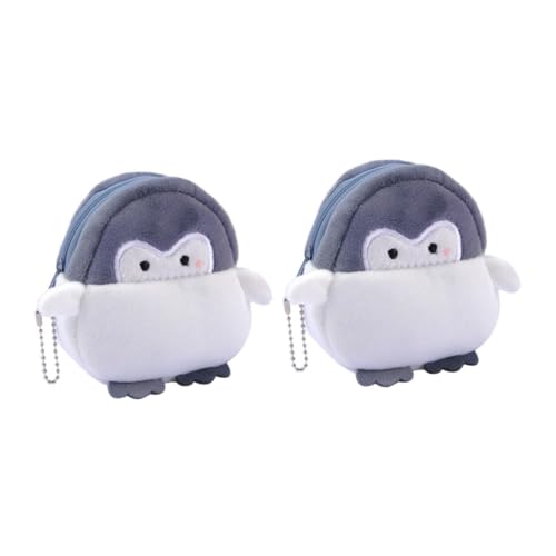 WRITWAA 2stücke Pinguin Geldbörse Mini Plüsch Münzbörse Kreative Münztaschen Tasche Lagerung Schöne von WRITWAA