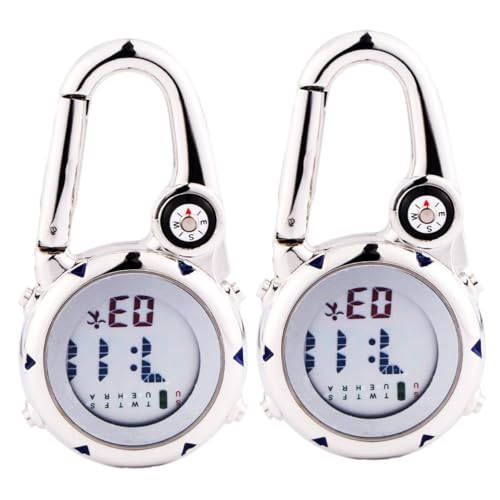WRITWAA 2stücke Multifunktionaler Edelstahl Carabiner-Haken Mit Uhr Für Outdoor-aktivitäten Stoßfest Für Rettungsdienst Camping Und Klettern von WRITWAA