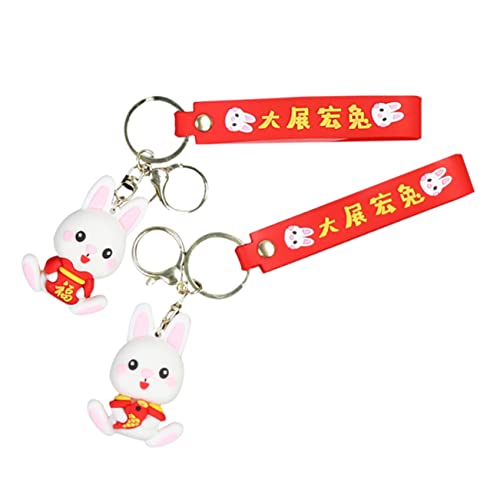 WRITWAA 2stücke Cartoon Tier Schlüsselanhänger Kreative Hase Dekorative Schlüsselbund Für Taschen Süßes Für Ostern Und Besondere Anlässe von WRITWAA