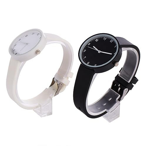 WRITWAA 2stücke Modische Armbanduhr Für Mädchen Einfache Farben Weiß Schwarz Für Schüler Und von WRITWAA
