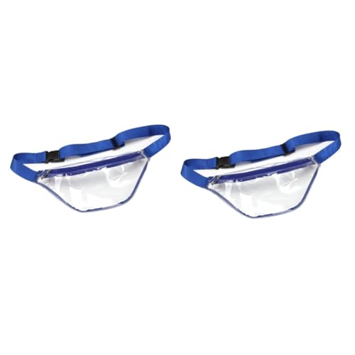 WRITWAA 2stücke Transparente wasserdichte Bauchtasche Für Damen Und Herren Stilvolle PVC Gürteltasche Für Strand Reisen Und Sport Mit Verstellbarem Hüftgurt Blau von WRITWAA