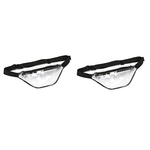 WRITWAA 2stücke Fashion wasserdichte Bauchtasche Transparent PVC Gürteltasche Für Damen Und Herren Für Strand Reisen Und Festivals Schwarz von WRITWAA