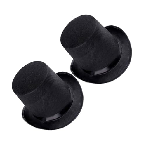 WRITWAA 2St Party-Zylinder Cosplay-Hüte gotischer Hut Herren Mützen schwarzer Zylinder kurzer Zylinder Zauberhut Festival zubehör Party hat Cosplay Props Adult hat Party Favors Kappe Black von WRITWAA