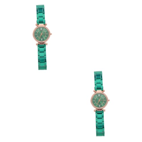 WRITWAA 2stücke Damen Armbanduhr Aus Edelstahl Mit Grünem Zifferblatt Lässige Quarzuhr Für Freizeit Und Alltag Komfortable Passform Als Für Frauen Und Mädchen Stilvoll Und Praktisch von WRITWAA