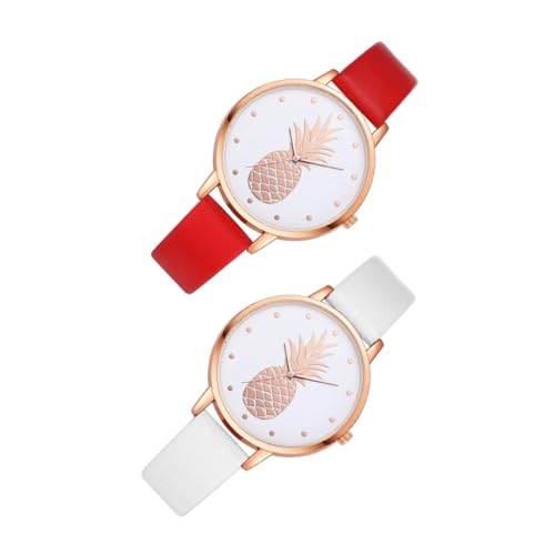 WRITWAA 2stücke Kreative Lässige Studenten Uhr Lässige Damen Uhr Freizeit Quarzuhr Aus Pu Für Meetings Schule Partys von WRITWAA