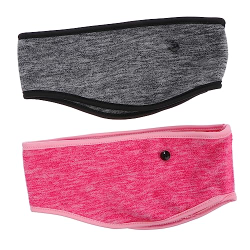 2St Schal bequeme warme Stirnbänder Wickel für Damen Yoga nauszniki zimowe turban Haarbänder wärmende Stirnbänder Atmungsaktive Stirnbänder Winter Stirnband Knopf Männer und Frauen von WRITWAA