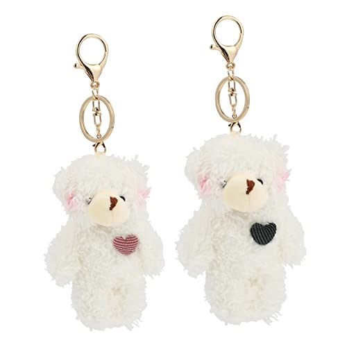 WRITWAA 2stücke Kuscheltier Schlüsselanhänger Süße Plüschbären Mit Herzanhängern Für Taschen Rucksäcke Und Schlüssel Deko Für Mädchen von WRITWAA