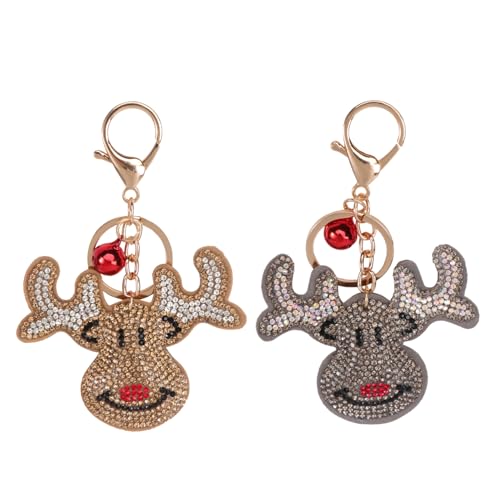 WRITWAA 2St Schlüsselanhänger Weihnachtsschlüsselhalter Weihnachtsdekoration Krippendekor Mitarbeiter mitarbeitergeschenke Taschenanhänger Metall von WRITWAA