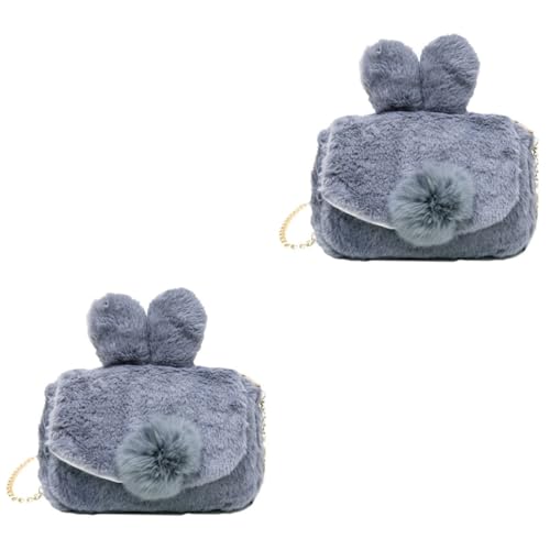 WRITWAA 2stücke Kreative Schultertasche Für Damen Plüsch Umhängetasche Im Hasen-Design Stilvolle Crossbody Bag Für Frauen Für Alltag Shopping Und Besondere Anlässe Vielseitige von WRITWAA