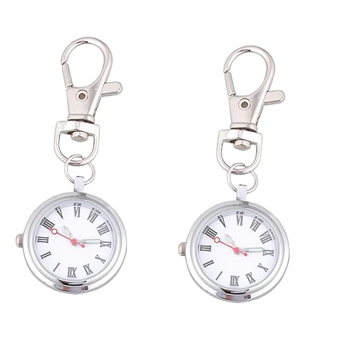 WRITWAA 2 Stück Schlüsselanhänger-taschenuhr Quarzuhr Große Römische Zahlen Herrenuhr Taschenuhr Für Jungen Und Mädchen Stilvolles Design von WRITWAA