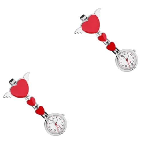 WRITWAA 2stücke Creative Taschenuhr Modische Clip-Uhr Für Ärzte Und Praktisches Accessoire Für Alltag Rot Als Oder Dekoration Für Kleidung von WRITWAA