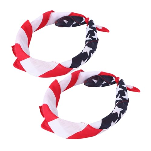 WRITWAA 2stücke Halstuch Quadratisch Mit Flaggendruck Für Damen Kleiner Schal Als Kopftuch Halstuch Oder Stirnband Haar-accessoire Aus Weichem Stoff Für Reisen Und Outdoor-aktivitäten von WRITWAA