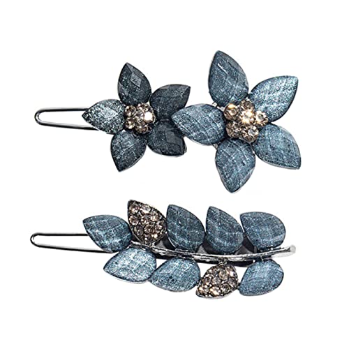 WRITWAA 2stücke Blumen-form Haarklammern Kopfschmuck Haarreifen Mit Clips Für Frauen Mädchen Haaraccessoires Mit Strass Für Geburtstagsgeschenke von WRITWAA