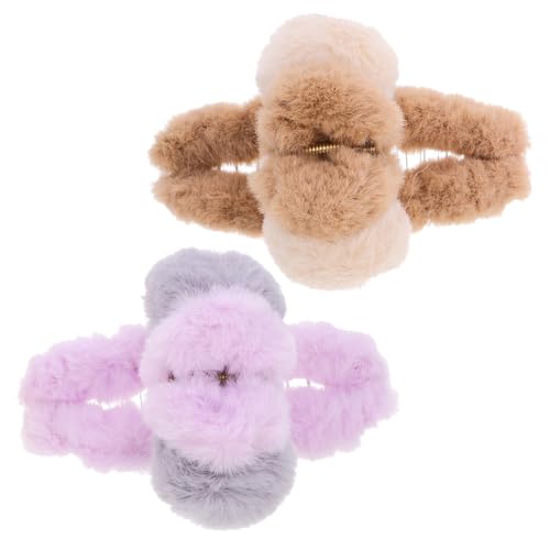 WRITWAA 2Stücke Haarspangen Für Damen Süße Pelzige Haarklammern Und Haar Styling Accessoires Für Haar Für Eleganten Look von WRITWAA