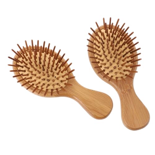 WRITWAA 2Stücke Massagekamm aus Bambus Antistatischer Kissen Massagekamm für Kopfhautmassage Fördert Gesundes Haarwachstum und Durchblutung für Haartypen von WRITWAA