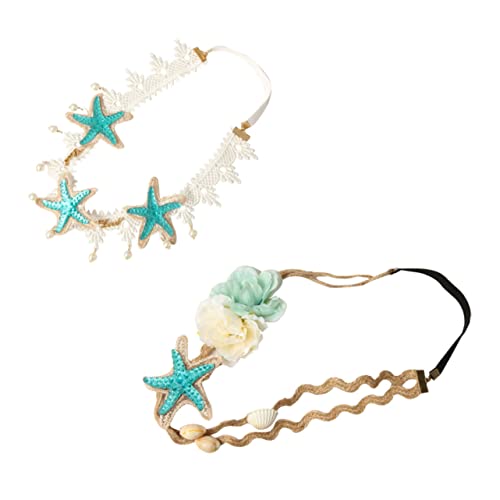 WRITWAA 2Stücke Teiliges Blumenhaarband Mit Muschel Und Spitzen Design Kopfschmuck Für Strandurlaub Festivals Und Besondere Anlässe WRITWAA 2Stücke Teiliges Blumenhaarband Mit Muschel Und Spitzen Design Kopfschmuck Für Strandurlaub Festivals Und Besondere Anlässe von WRITWAA