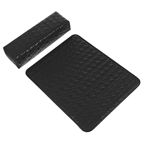 WRITWAA 2Stücke Teiliges Maniküre Handgelenk Kissen Aus Leder Wasserdichtes Handpolster Für Nagelstudio Und Nageltraining Schwarze Farbgestaltung Für Stilvolle Anwendungen von WRITWAA