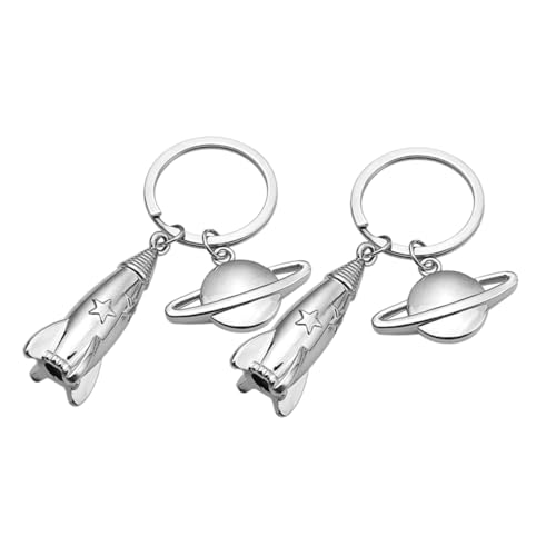 WRITWAA 2stücke Raketen Schlüsselanhänger Handtaschen Planetenring Design Raketen Anhänger Hängender Schlüsselanhänger Für Geldbörse Und Schlüssel von WRITWAA
