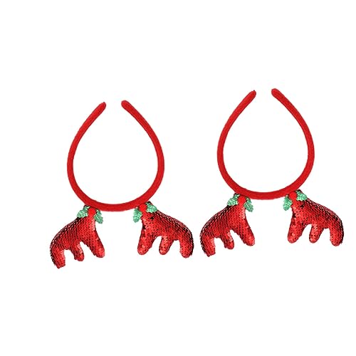 WRITWAA 2er Set Weihnachts Stirnbänder Mit Glitzer Rentiergeweih Für Erwachsene Und Kreative Weihnachts Haarschmuck Accessoires Für Partys Cosplay Und Festlichkeiten von WRITWAA