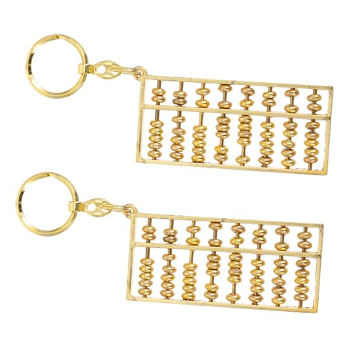 WRITWAA 2stücke Kupferlegierung Abacus Schlüsselring Abacus Anhänger Retro Design Glatte Kanten Accessoire WRITWAA 2stücke Kupferlegierung Abacus Schlüsselring Abacus Anhänger Retro Design Glatte Kanten Accessoire von WRITWAA