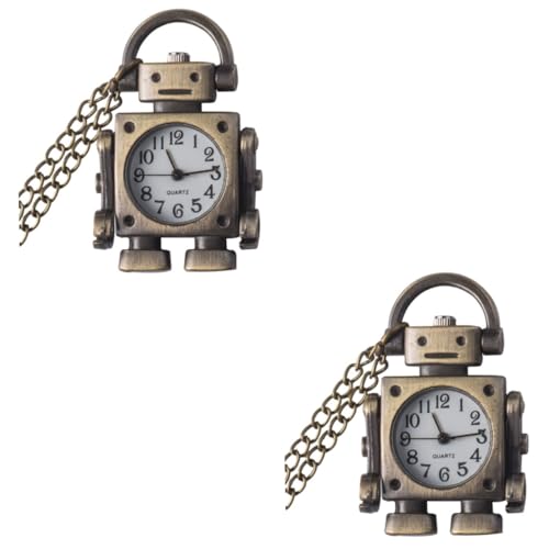 WRITWAA 2stücke Retro Roboter Taschenuhr Halskette Vintage Design Langlebiges Material Für Roboterliebhaber Männer Und Frauen Lange Kette Für von WRITWAA