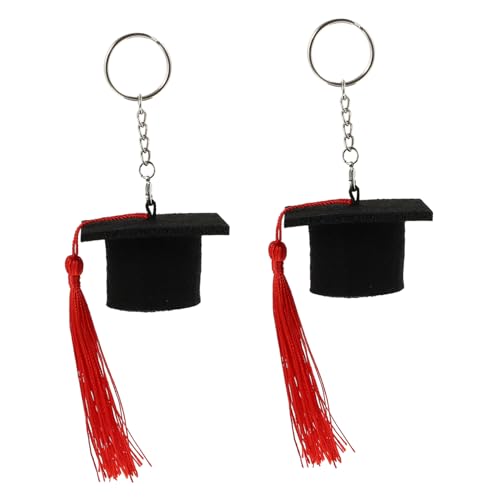 WRITWAA 2stücke Kreative Schlüsselanhänger Form Von Doktorhüten Abschlussgeschenke Für Studenten Erinnerungen Graduierung Rote Hüte Hochwertige Verarbeitung von WRITWAA