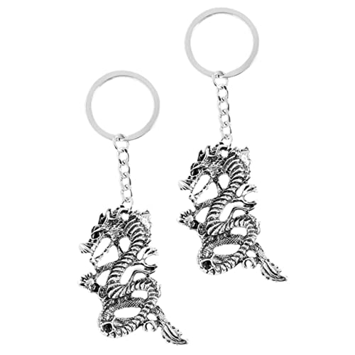 WRITWAA 2st Drache Schlüsselanhänger Retro-schlüsselanhänger Schlüssel Armband Kreativer Schlüsselanhänger Auto Schlüsselanhänger Lebensechter Schlüsselanhänger Ringe Drachen Zinklegierung von WRITWAA