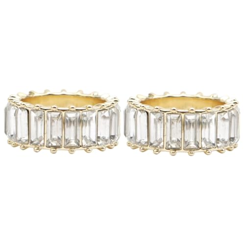 WRITWAA 2st Fingerschmuck Brautaccessoires Ringe Runder Bandring Ehering Kristallstretchring Diamant-ring Dehnbarer Elastischer Fingerring Jahrestag Fingerring Ring Für Frauen Weiß von WRITWAA