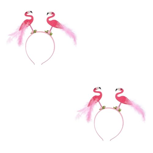 2St Flamingo-Stirnband Partyzubehör kinder haarschmuck Flamingo-Haarschmuck Stirnbänder für Luau-Party Stirnband für Männer Haarband Flamingo-Haarreifen Haarpflegezubehör Cosplay von WRITWAA