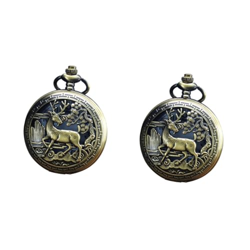 WRITWAA 2stücke Retro Taschenuhr Für Männer Und Frauen Dekorative Kettenuhr Stilvolle Vintage Uhr Aus Robustem Für Besondere Anlässe Und Anstecknadel-ersatz von WRITWAA