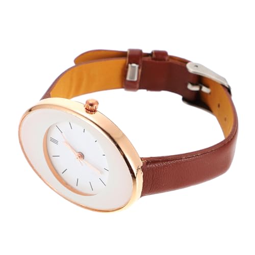 WRITWAA 2stücke Stylische Damen-Armbanduhr Aus Leder Mit Elegantem Design Für Freizeit Und Business-anlässe Modische Quarzuhr Für Frauen Leicht Und Auffällig von WRITWAA