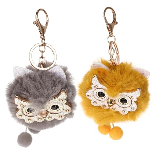 WRITWAA 2stücke Süße Eulen Schlüsselanhänger Tierdesign Als Taschen Und Rucksack Dekoration Leicht Und Langlebig Für Schlüssel von WRITWAA
