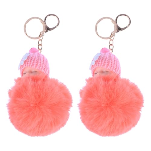 WRITWAA 2stücke Pompom Schlüsselanhänger Niedlicher Plüschanhänger Für Handtaschen Und Rucksäcke Cartoon-Design Mit Süßem Dekoration Und Geschenkidee von WRITWAA