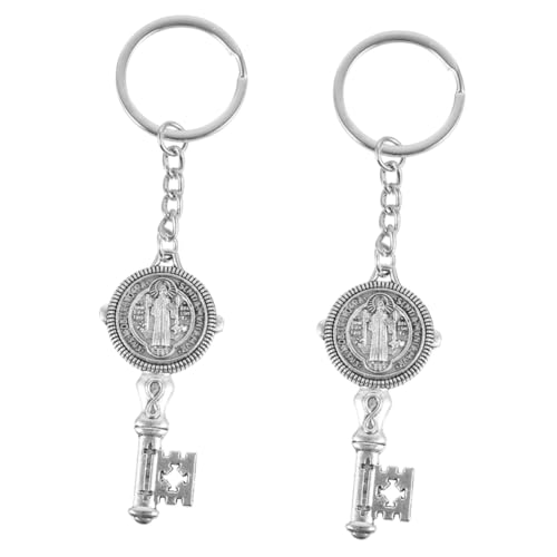 WRITWAA 2st Schlüsselanhänger Glaubensschlüsselhalter Handtaschenanhänger Schlüsselförmig Geldbörse Charme Feng-Shui-Ornament -medaillenanhänger Geldbörsenanhänger Metall von WRITWAA