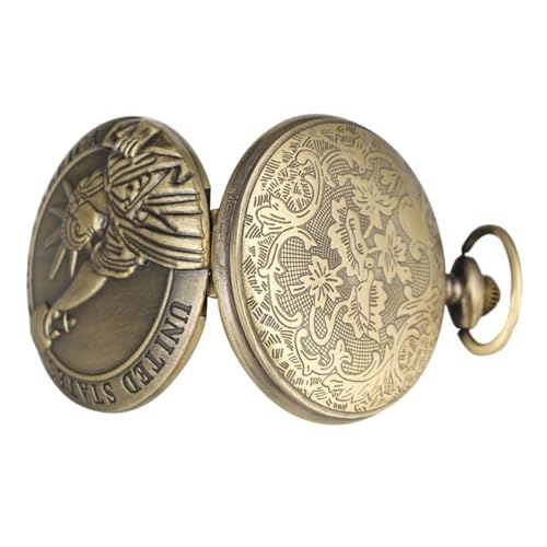 WRITWAA 2stücke Antike Griechische Statue Der Freiheit Taschenuhr Retro Pocket Watch Mit Kette Uhr Langlebiges Design Als Schmuckstück Und Zeitmesser Einzigartige Vintage- Für Jeden von WRITWAA